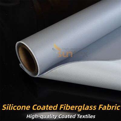 High Temperature Resistant Double Sided Grey Silicone Coated Fiberglass Fabric for Fire Retardant Industrial Curtains