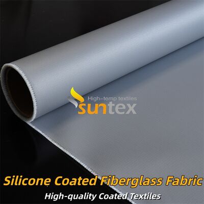 Fire Retardant Silicone Coated Fiberglass Fabric Grey Double Sided Glass Fabric Suitable for Thermal Insulation and Flame Resistant Curtains