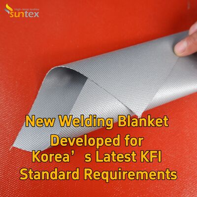 Suntex New R&D Grey Silicone Fiberglass Welding Blanket Compliant with Korea KFI Standard